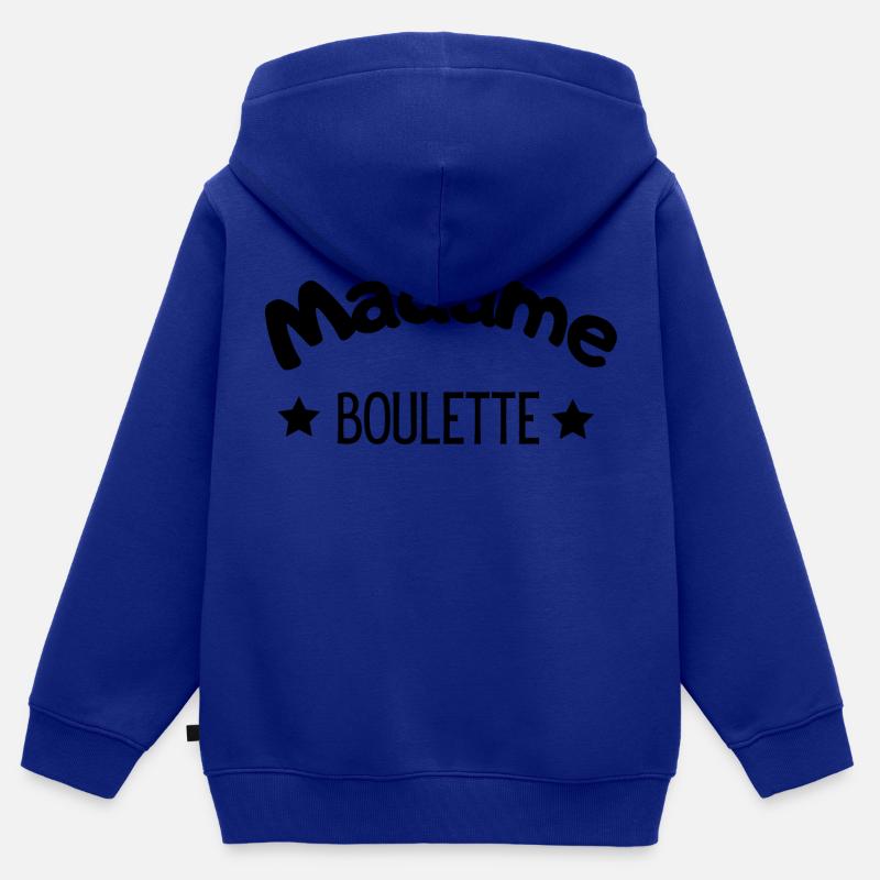 madame boulette - Sweat Premium à capuche zippé enfant bio - bleu roi