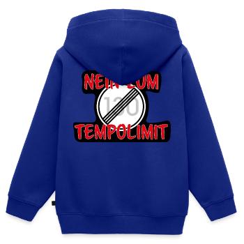 Nein zum Tempolimit Deutschland Verkehr Autobahn - Kinder Premium Organic Zip Hoodie - Royalblau - Hinten - AI Model Kid Male (0cm)