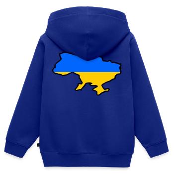 Ukraine - Kinder Premium Organic Zip Hoodie - Royalblau - Hinten - AI Model Kid Male (0cm)