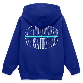 blogger proud carpenter skull tshirts - Kinder Premium Organic Zip Hoodie - Royalblau - Hinten - AI Model Kid Male (0cm)