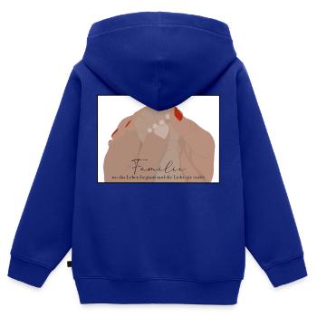 Familie - Kinder Premium Organic Zip Hoodie - Royalblau - Hinten - AI Model Kid Male (0cm)