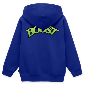 BOOST - Kinder Premium Organic Zip Hoodie - Royalblau - Hinten - AI Model Kid Male (0cm)