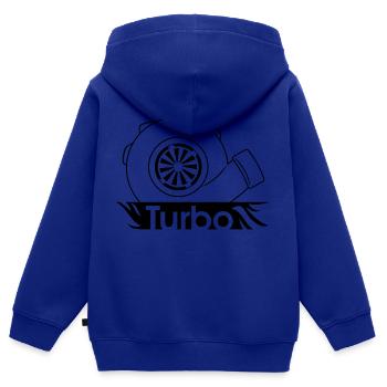 Turbo - Kinder Premium Organic Zip Hoodie - Royalblau - Hinten - AI Model Kid Male (0cm)