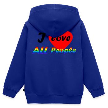 LGBTQ Liebe Regenbogenfahne Fußball - Kinder Premium Organic Zip Hoodie - Royalblau - Hinten - AI Model Kid Male (0cm)