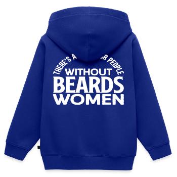 Il y a un nom pour les femmes sans barbe - Sweat Premium à capuche zippé enfant bio - bleu roi - Dos - AI Model Kid Male (0cm)