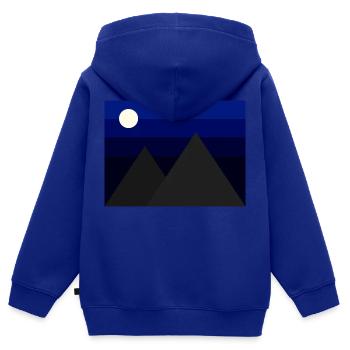 Montagnes minimalistes sous le ciel nocturne - Sweat Premium à capuche zippé enfant bio - bleu roi - Dos - AI Model Kid Male (0cm)