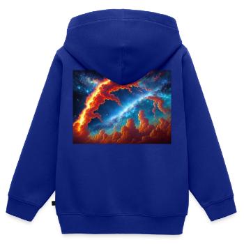 blue red sky - Kinder Premium Organic Zip Hoodie - Royalblau - Hinten - AI Model Kid Male (0cm)