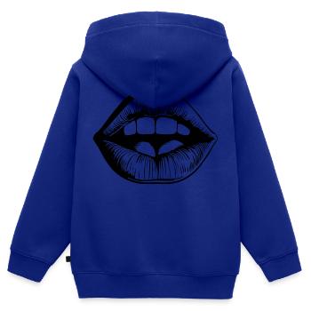 Lippen Mund Kussmund - Kinder Premium Organic Zip Hoodie - Royalblau - Hinten - AI Model Kid Male (0cm)