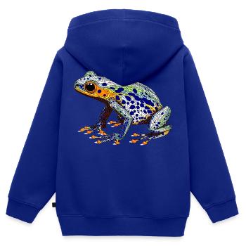 Pfeilgiftfrosch mit schöner Warnfarbe als Lurch - Kinder Premium Organic Zip Hoodie - Royalblau - Hinten - AI Model Kid Male (0cm)