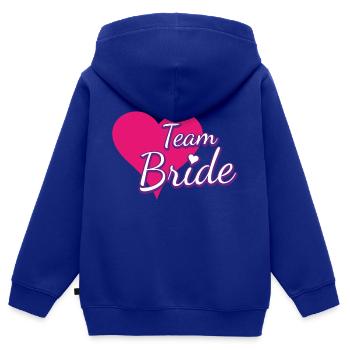 Team Bride Heart - Kinder Premium Organic Zip Hoodie - Royalblau - Hinten - AI Model Kid Male (0cm)