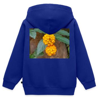 Lantana auch spanische Flagge Wandelröschen Lantana - Kinder Premium Organic Zip Hoodie - Royalblau - Hinten - AI Model Kid Male (0cm)