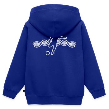 Fußballdesign Fußballspieler Fußballmannschaft - Kinder Premium Organic Zip Hoodie - Royalblau - Hinten - AI Model Kid Male (0cm)