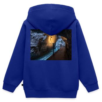 Gorges de Partnach - Sweat Premium à capuche zippé enfant bio - bleu roi - Dos - AI Model Kid Male (0cm)