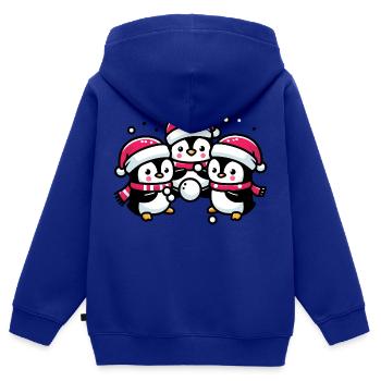 Entzückende Pinguin-Weihnachtsmütze Winter-Schneeballschlacht - Kinder Premium Organic Zip Hoodie - Royalblau - Hinten - AI Model Kid Male (0cm)
