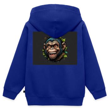 Affe - Kinder Premium Organic Zip Hoodie - Royalblau - Hinten - AI Model Kid Male (0cm)