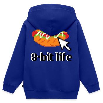 Hotdog Sandwich 8bit Retro - Kinder Premium Organic Zip Hoodie - Royalblau - Hinten - AI Model Kid Male (0cm)