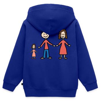 Familie - Kinder Premium Organic Zip Hoodie - Royalblau - Hinten - AI Model Kid Male (0cm)