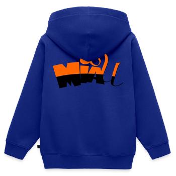 Miau - Kinder Premium Organic Zip Hoodie - Royalblau - Hinten - AI Model Kid Male (0cm)