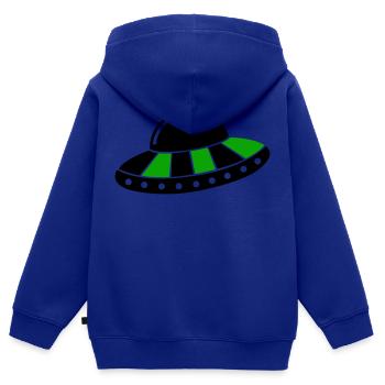 ufo - Kinder Premium Organic Zip Hoodie - Royalblau - Hinten - AI Model Kid Male (0cm)