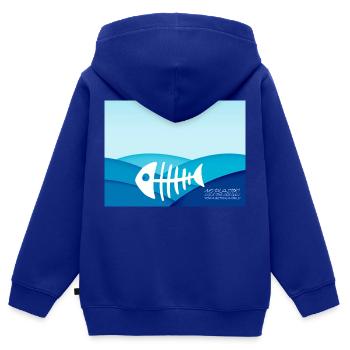 save the ocean - Kinder Premium Organic Zip Hoodie - Royalblau - Hinten - AI Model Kid Male (0cm)