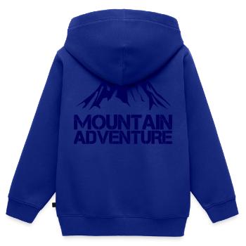 Aventure en montagne - Sweat Premium à capuche zippé enfant bio - bleu roi - Dos - AI Model Kid Male (0cm)