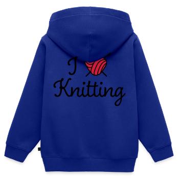 Tricoter - Sweat Premium à capuche zippé enfant bio - bleu roi - Dos - AI Model Kid Male (0cm)
