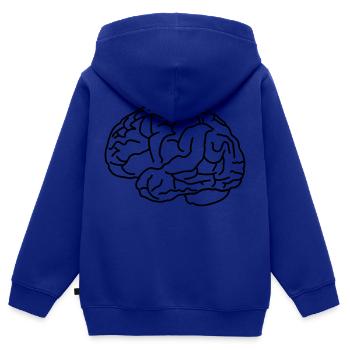 Brain - Kids Premium Organic Zip-up Hoodie - royal blue - Back - AI Model Kid Male (0cm)