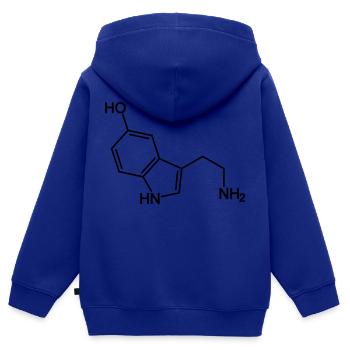 Serotonin Molecule - Kids Premium Organic Zip-up Hoodie - royal blue - Back - AI Model Kid Male (0cm)