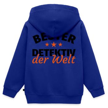 Detektiv - Kinder Premium Organic Zip Hoodie - Royalblau - Hinten - AI Model Kid Male (0cm)