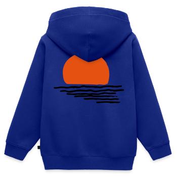 Sonnenuntergang - Kinder Premium Organic Zip Hoodie - Royalblau - Hinten - AI Model Kid Male (0cm)