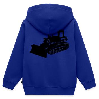 bulldozer dozer - Sweat Premium à capuche zippé enfant bio - bleu roi - Dos - AI Model Kid Male (0cm)