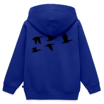 Gans - Kinder Premium Organic Zip Hoodie - Royalblau - Hinten - AI Model Kid Male (0cm)