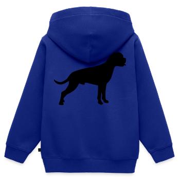 Boxer - Sweat Premium à capuche zippé enfant bio - bleu roi - Dos - AI Model Kid Male (0cm)