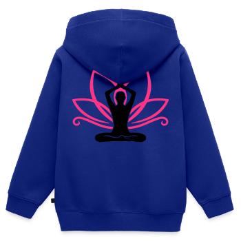 Meditation - Sweat Premium à capuche zippé enfant bio - bleu roi - Dos - AI Model Kid Male (0cm)