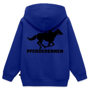 Pferderennen - Kinder Premium Organic Zip Hoodie - Royalblau - Hinten - AI Model Kid Male (0cm)