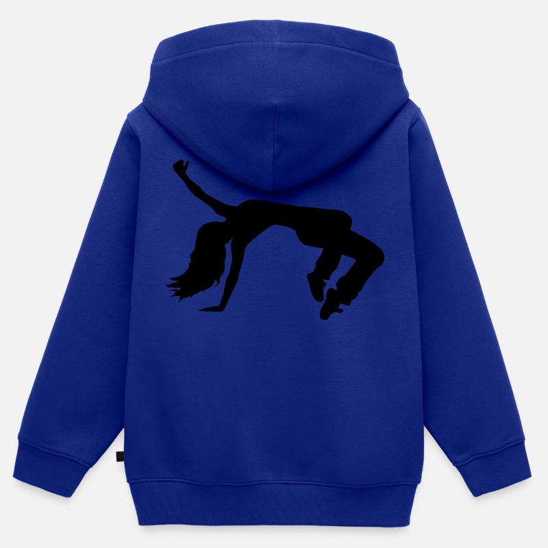 Breakdance - Sweat Premium à capuche zippé enfant bio - bleu roi
