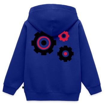 zahnraeder_2 - Kinder Premium Organic Zip Hoodie - Royalblau - Hinten - AI Model Kid Male (0cm)