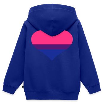 Bisexuell - Kinder Premium Organic Zip Hoodie - Royalblau - Hinten - AI Model Kid Male (0cm)