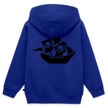 Pirate - Sweat Premium à capuche zippé enfant bio - bleu roi - Dos - AI Model Kid Male (0cm)