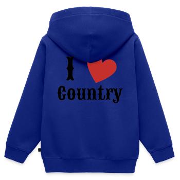 I love Country Country Music Gift - Kids Premium Organic Zip-up Hoodie - royal blue - Back - AI Model Kid Male (0cm)