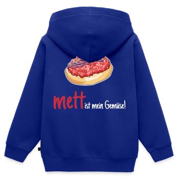 Mett Mettbrötchen Hackfleisch Lustig Geschenk - Kinder Premium Organic Zip Hoodie - Royalblau - Hinten - AI Model Kid Male (0cm)