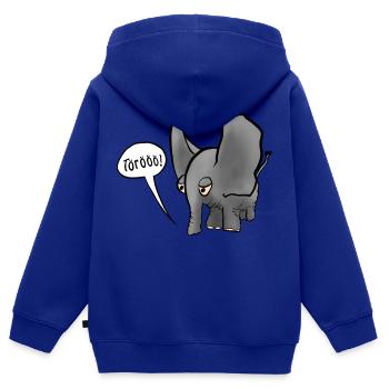 Elefant - Kinder Premium Organic Zip Hoodie - Royalblau - Hinten - AI Model Kid Male (0cm)