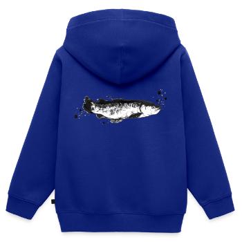 Fisch - Kinder Premium Organic Zip Hoodie - Royalblau - Hinten - AI Model Kid Male (0cm)