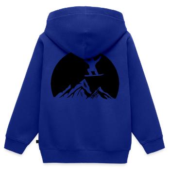 Snowboard Snowboarder - Sweat Premium à capuche zippé enfant bio - bleu roi - Dos - AI Model Kid Male (0cm)