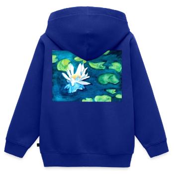 Lotus - Kinder Premium Organic Zip Hoodie - Royalblau - Hinten - AI Model Kid Male (0cm)