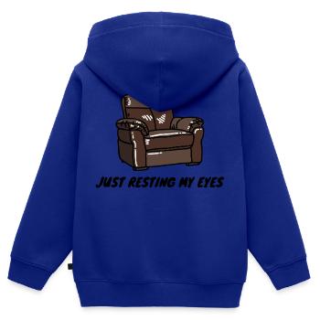 Just Resting My Eyes - Kids Premium Organic Zip-up Hoodie - royal blue - Back - AI Model Kid Male (0cm)