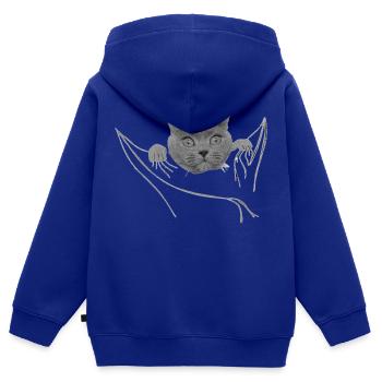 Katze in der Tasche Cat - Kinder Premium Organic Zip Hoodie - Royalblau - Hinten - AI Model Kid Male (0cm)