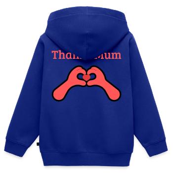 Thanks Mum - Kinder Premium Organic Zip Hoodie - Royalblau - Hinten - AI Model Kid Male (0cm)