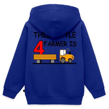 Tracteur - Sweat Premium à capuche zippé enfant bio - bleu roi - Dos - AI Model Kid Male (0cm)