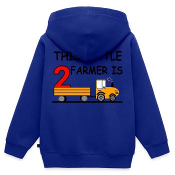 Tracteur - Sweat Premium à capuche zippé enfant bio - bleu roi - Dos - AI Model Kid Male (0cm)